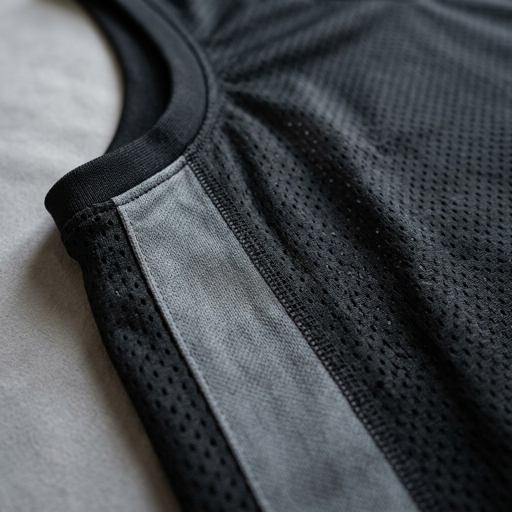 Sleeve cuff and side panel detail of the Hardwood Mono Basketball Jersey